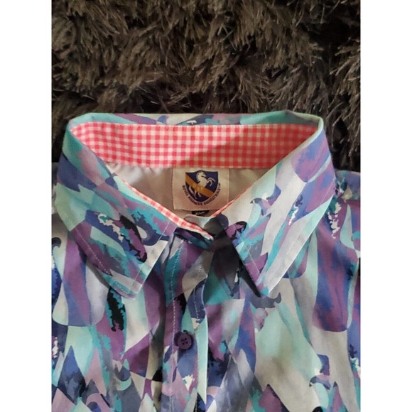 Royal Highness Equestrian 3X Long Sleeve Watercolor Abstract Button Down Shirt - Picture 2 of 7